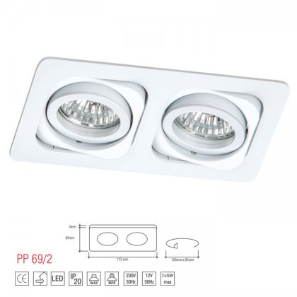 PP 69/2 WH OPRAWA HALOGENOWA PAR16 MR16