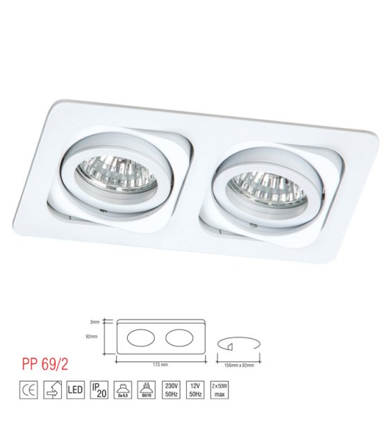 PP 69/2 WH OPRAWA HALOGENOWA PAR16 MR16