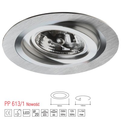 PP 613/1 OPRAWA HALOGENOWA ES111 AR111 QR111