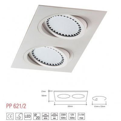 PP 621/2 OPRAWA HALOGENOWA ES111 AR111 QR111