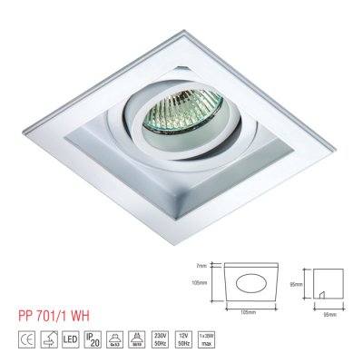 PP 701/1 WH OPRAWA HALOGENOWA PAR16 MR16