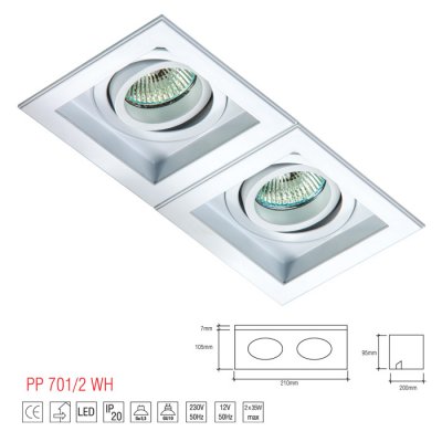 PP 701/2 WH OPRAWA HALOGENOWA PAR16 MR16