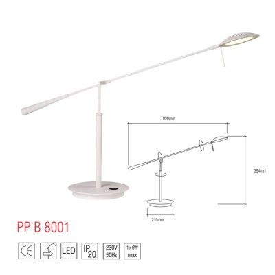 PP B 8001 WH LAMPA BIURKOWA LED 6W = 50W